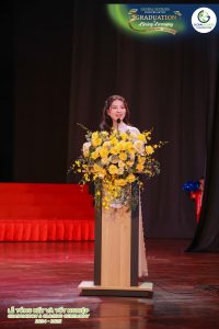Cô Nguyễn Thị Phong Nhã - Quyền Tổng Hiệu trưởng Hệ thống Mầm non Quốc tế Global Ecokids -phát biểu tại sự kiện